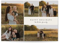 a family photo collage with the words happy holidays