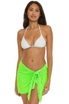 -wrap stretch sarong -content: 83% nylon 17% spandex White Wrap Swimwear For Beach Season, White Wrap Beachwear Swimwear, White 4-way Stretch Swimwear For Beach, White Sarong For Swimming, Stretch Solid Swimwear For Beach Cover-up, Beachwear Wrap Bottoms For Beach, Green Cover-up For Swimming, Green Swimming Cover-up, Summer Beach Swim Skirt With 4-way Stretch