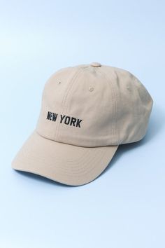 A cool and classic style Curved adjustable strapback with raised embroidery on the front. Relaxed fit. Fabric strap closure. The final touch to your fit is the Los Angeles or New York Baseball Cap to complete your outfit on jean, romper or jackets.DIMENSION:Height: 4.75"Brim: center 2.75" Circumference: 22"Material: 100% cotton Empire Baseball Hat, Baseball Hat Style, Jean Romper, Pom Pom Beanie Hat, Raised Embroidery, Hat Types, Sunglass Chain, Fabric Strap, Final Touch