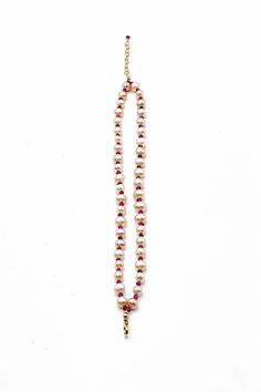 What a gentle, sweet feeling emanates from this delicious ‘peach’ shade of pearls! Adding a touch of garnet-red between pearls is like adding the word ‘love’ to a sentence. Bringing joy to your eyes and a healing touch to your wrist, this bracelet amplifies its purpose with double strands. Stones: Freshwater pearls, garnet Material: 14k gold-filled Length: 7" + 1.5" extender White Pearl Bracelets For Festive Occasions, Festive White Pearl Bracelets, Spiritual Pearl Bracelet With 8mm Beads, Spiritual Pearl Bracelet With Pearl Charm, Spiritual Pearl Bracelet With Charm, Spiritual 8mm Pearl Beads Bracelet, Elegant Red Beaded Bracelets For Meditation, Spiritual Single Strand Bracelet, Elegant 8mm Beads Jewelry For Blessing