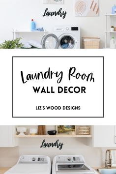 laundry room wall decor with washer and dryer