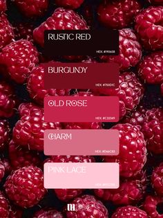 some red raspberries with the names on them