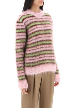 67% WM, 28% PA, 5% WO Marni Knitwear, Marni Sweater, Brushed Mohair, Knitwear Inspiration, Mohair Knit, Mohair Cardigan, Knitwear Fashion, Journaling Ideas, Pleats Please Issey Miyake