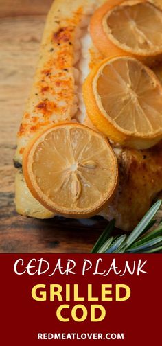 grilled chicken with lemons and rosemary garnish on the side