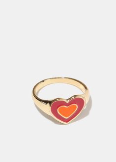 Heart Ring Orange JEWELRY - Shop Miss A Adjustable Heart Cut Ring For Valentine's Day, Multicolor Heart Ring For Valentine's Day, Multicolor Heart-shaped Ring For Gift, Multicolor Heart Promise Ring For Valentine's Day, Adjustable Double Heart Rings For Valentine's Day, Heart-shaped Multicolor Promise Ring, Adjustable Heart-shaped Couple Rings For Promise, Heart-shaped Metal Ring Jewelry For Valentine's Day, Heart-shaped Metal Ring For Valentine's Day