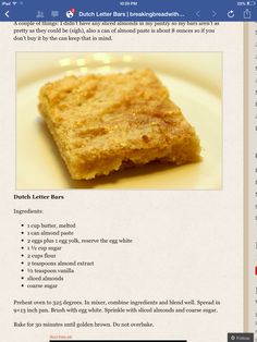 the recipe is displayed on the tablet screen