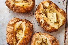 three pieces of bread that have been baked