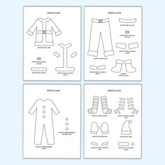 four different types of clothes for babies and toddlers, with instructions to make them