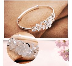 Material: copper Elegant Spring Bracelet With Flower Charm, Elegant Silver Bracelets For Spring, Elegant Silver Bracelet For Spring, Spring Wedding Bangle Bracelets, Elegant Spring Bracelets In Flower Shape, Elegant Flower-shaped Bracelets For Spring, Elegant Floral Bracelet For Spring, Spring Rose Gold Flower Bracelets, Elegant Spring Flower-shaped Bracelets