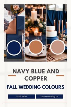 navy blue and copper wedding colors