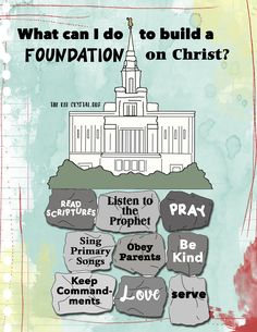 a poster with the words what can i do to build a foundation on christ?