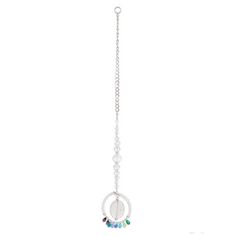 Guatemalan artist Alejandra Paiz brings us an elegant suncatcher featuring a ring with glass beads and crystals. Its design in cold tones makes it perfect for adding a mystic touch to your environment, and its nickel chain allows a secure hang. Arlmont & Co. | Arlmont & Co. Suncatcher 0.02 H x 2.8 W x 9.5 D in Glass | 0.02" H X 2.8" W X 9.5" D | Wayfair Beaded Suncatcher, Peace Ring, 3d Optical Illusions, Glass Wind Chimes, Ring Crystal, Laser Cut Metal, Christmas Gift Decorations, Summer Gifts, Flower Mandala