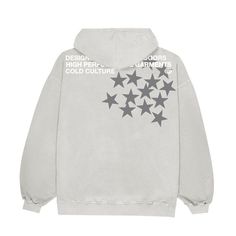 White Background Clothes, Aelfriceden Hoodie Star, Star Print Hoodie For Winter Streetwear, Trendy Star Print Hoodie Sweatshirt, Winter Star Print Hoodie For Streetwear, White Long Sleeve Hoodie With Star Print, Astro Hoodie, Cold Culture, Swedish Brands