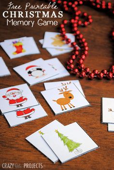 christmas cards are laid out on a table