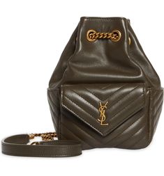 Saint Laurent Mini Joy Matelassé Leather Bucket Bag | Nordstrom Womens Gladiator Sandals, Mini Bucket Bags, Mini Bucket, Woman Bags Handbags, Leather Bucket Bag, Bag Light, Leather Bucket, Gladiator Sandals, Chain Strap