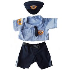 a police officer outfit with shorts and hat