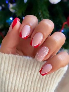 Tree Nails, Winter Nails Acrylic, Nagel Tips, Christmas Nails Easy