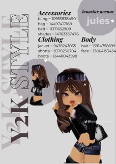 an advertisement for a clothing store with a girl in black clothes and sunglasses on her head