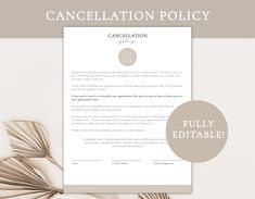 a letter that says,'congratulations policy'with an image of palm leaves on it