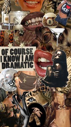 a collage of images with words and pictures on the bottom, including an image of a woman's face