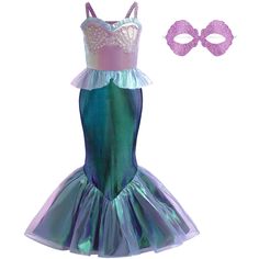 PRICES MAY VARY. {Design Concept}: The princess costume is inspired by popular children's cartoon movies, based on the clothes the characters wear in the movie. The awesome cosplay dress is bright and vibrant, which is perfect for girls to dress up the character they like. This costume will be a surprise gift for your little girl, especially for fans. {Design Highlights}: Girls cosplay theme dress for kids is elastic sling design so that can easy wear and take off. This costume is bright colors Little Mermaid Halloween Costume, Toddler Mermaid Costumes, Ariel Outfit, Princess Dress Costume, Mermaid Halloween Costume, Toddler Costumes Girl, Mermaid Halloween Costumes, Sling Design, Birthday Party Halloween