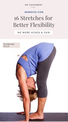 a woman doing yoga poses with the words 10 stretches for better flexibility