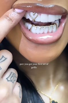 Women’s Teeth Grills, Grills Ideas Teeth, Heart Grill Teeth, Bottom Bar Grill Teeth, Gold Tooth Gems Ideas, Female Bottom Grill, Kim K Grill, Girly Grillz Gold Grill, Grills Design Teeth