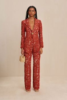 A high-waisted, wide-leg pant with floral motifs in corded lace.- Corded lace- Lined- Scalloped hem- Zipper opening Winter Wedding Outfit Guest, Asian Wedding Guest, Pant Sets For Women, Wedding Guest Pants, Party Dress Codes, Jumpsuit For Wedding Guest, Wedding Guest Outfit Winter, Winter Wedding Outfits, Formal Jumpsuit