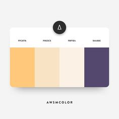 the color palette is shown in shades of yellow, purple, and white with black on top