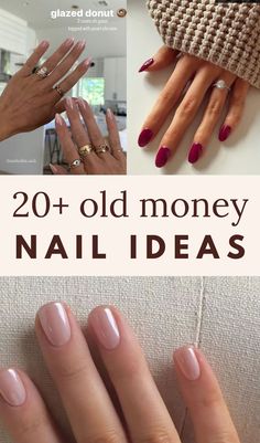 Looking for old money nails to elevate your look? You'll love this list of old money aesthetic nails that have the perfect quiet luxury vibe!  #oldmoney #quietluxury #nailideas Business Casual Nails Simple, Classy Gel Nails Ideas, Rich Girl Nails Aesthetic, Kim Kardashian Nails Short, Rich Lady Nails, Old Money Short Nails, Quiet Luxury Nails 2024, Classy Elegant Nails Vintage, Old Money Nails Fall 2024