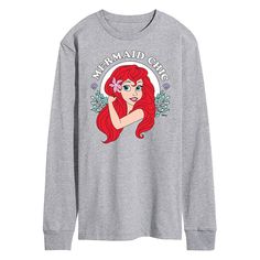 Add a little magic to anyone's wardrobe with this Disney Tee. ©Disney FEATURES Crewneck Short sleeveFABRIC & CARE Cotton, polyester Machine wash Imported Color: Med Grey. Gender: male. Age Group: adult. Pattern: Graphic. Mermaid Man, Disney Tee, Baddie Tips, Disney Tees, Pattern Graphic, Athletic Fits, Little Mermaid, The Little Mermaid, Long Sleeve Tee