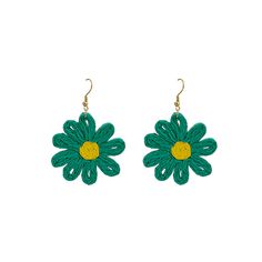 Material: Cloth Fashion Element: Flowers, Little Daisy Style: Cute Dangle Earrings For Spring Vacation, Spring Vacation Dangle Earrings, Spring Beach Dangle Earrings, Multicolor Summer Earrings, Yellow Earrings For Spring Vacation, Summer Style Earrings For Beach In Spring, Green Summer Vacation Earrings, Summer Vacation Green Earrings, Green Spring Beach Jewelry