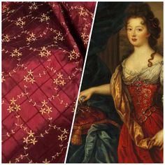 Queen Elisabeth 100% Silk Dupioni Embroidered Floral Pintuck Diamond Motif Fabric - Deep Red - Fancy Styles Fabric Pierre Frey Lee Jofa Brunschwig & Fils Queen Elisabeth, Silk Dupioni, Silk Velvet Fabric, Toile Fabric, Orange Satin, Tartan Fabric, Silk Taffeta, Purple Plaid, Orange Fabric