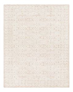 a white rug with an intricate design on it