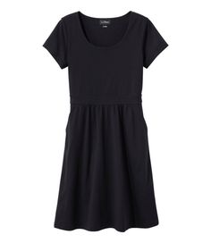 Our most versatile dress is also our most flattering - designed to fit and flare beautifully. In soft cotton with just-right stretch for exceptional ease and comfort. Falls at knee. Slightly Fitted: Softly shapes the body. Soft blend of 95% cotton with 5% spandex. Machine wash and dry. Side pockets. Double-layered scoopneck top is smooth and flattering. Banded waist. Imported. Fit: Slightly Fitted | Women's Easy Cotton Fit-and-Flare Dress Clothing Sites, Versatile Dresses, Easy Knitting, L L Bean, Fit And Flare Dress, Costume Ideas, Get Dressed, Cotton Dresses, Flare Dress