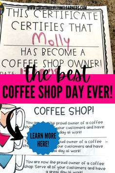 coffee shop day flyer with the words coffee shop day on it and an image of a woman