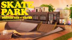 the skate park is empty and ready to be used