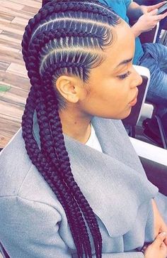 The Trend Spotter, Big Box Braids Hairstyles, Feed In Braids Hairstyles, African Hair Braiding Styles, Box Braids Hairstyles For Black Women, Braided Cornrow Hairstyles, Braids Hairstyles Pictures, Feed In Braid, Girls Hairstyles Braids