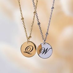 The perfect personalized gift for anyone with a calligraphy initial necklace. It's perfect as a birthday, friendship, mother's day and bridesmaids gift. Features a small round disc on a beaded chain from our signature O Collection. Disc diameter 9mm Adjustable chain: 17-19in (43-48cm) Laser Engraving Gold Vermeil Italian Bead Chain Spring clasp closure Hypoallergenic, lead and nickel free #258G Personalized Adjustable Circle Necklaces, Personalized Adjustable Circle Necklace, Elegant Personalized Circle Necklaces, Adjustable Personalized Circle Necklace, Elegant Sterling Silver Round Disc Coin Necklace, Elegant Medallion Necklaces With Initials, Elegant Monogram Medallion Necklace, Adjustable Round Initial Necklace, Elegant Sterling Silver Initial Pendant Coin Necklace