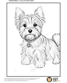 a coloring page with a small dog on it's chest and the words printable us