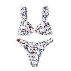 Zaful Women's Ditsy Floral Printed Triangle Bikini New With Tag, Never Worn. No Smoke Or Pets. See Pics For Details. A Couple Of 'Marks' From Warehouse Handling -- Should Come Clean With First Laundering. Y508 White Triangle Top Swimwear With Floral Print, White Floral Triangle Top Swimwear, White Floral Print Triangle Top Swimwear, Converse Style Women, Triangle Bathing Suit, Zaful Bikinis, Orange Swimsuit, Triangle Swimsuit, Swimsuits Hot