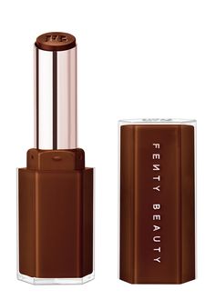 Find FENTY BEAUTY Gloss Bomb Stix on Editorialist. Product Details Get luscious shine with Fenty Beauty's glossy, medium pigment lipstick that's loaded with Vitamin E and Shea Butter, plus Squalane to lock in moisture for up to 8 hours.; It's about to get juicy: luscious lip gloss and lipstick hooked up, and now you can get Gloss Bomb's explosive shine in a colour-packed stick. The moisture-lock formula is packed with lip-loving ingredients to condition, nourish and keep lips looking plump.; How To Use For a sheer wash of colour, use a tapping motion to apply. For fuller, opaque coverage, use a swiping motion to apply. Full Ingredients BIS-DIGLYCERYL POLYACYLADIPATE-2, DIISOSTEARYL MALATE, HYDROGENATED POLYISOBUTENE, SQUALANE, BIS-BEHENYL/ISOSTEARYL/PHYTOSTERYL DIMER DILINOLEYL DIMER DILIN Fenty Beauty Hot Chocolate, Lipstick Fenty Beauty, Fenty Chocolate Lip Gloss, Fenty Gloss Bomb Fussy, Fenty Beauty Gloss Bomb, Kiwi Seeds, Hot Lipstick, Creme Lipstick, Fenty Beauty