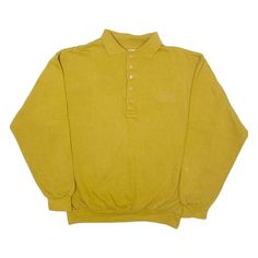 Men's Clothing 1/2 Button Mens Sweatshirt Green Collared L Long Sleeve Cotton Polo Sweater With Button Closure, Cotton Polo Sweater With Buttons, Cotton Long Sleeve Polo Sweater With Buttons, Retro Long Sleeve Cotton Polo Sweater, Yellow Long Sleeve Cotton Polo Shirt, Long Sleeve Cotton Polo Shirt With Buttons, Vintage Long Sleeve Polo Sweater With Ribbed Collar, Vintage Cotton Polo Sweater With Ribbed Collar, Cotton Sweatshirt With Buttons And Long Sleeves