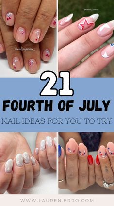 Subtle July 4th Nails, White Fourth Of July Nails, Subtle Patriotic Nails, 4th Of July Nails Short, Subtle Fourth Of July Nails, 4th Of July Nail Ideas, 4th Nails, 4th Of July Nail