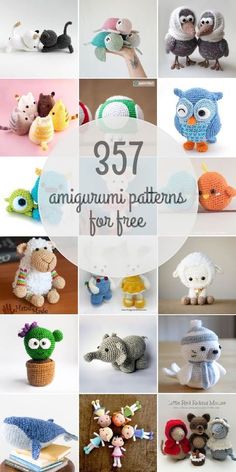 there are many stuffed animals that can be found in this page for free crochet patterns