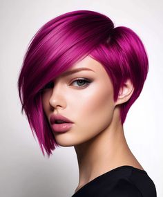 Wavy hair with a vibrant magenta hue, offering a playful and modern appearance. Perfect for a bold and trendy look. Fantasy Hairstyles, Magenta Hair Colors, Highlights Subtle, Pink Hair Ideas, Pink Goddess, Anna Hair, Pink Hair Color Ideas, Shorts Hair, Pink Hair Color