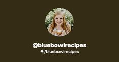 a woman with long blonde hair holding a cupcake in her hands and the words blue bowl