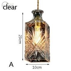 an image of a glass light fixture with measurements for the size and shape, including one bulb