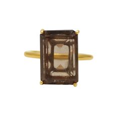 Natural Smoky Quartz 18k Yellow Gold Ring Item Details Main Stone: Smoky Quartz Stone Color: Brown Shape: Rectangle Stone Cut: Faceted Weight: 4.72 Gms Metal Purity: 18k Yellow Gold ------------------------------------------------------------------------------------------------------------------ Our Company Details - Welcome to Memoria jewels a manufacturer and wholesaler of all types of jewelry & gemstones like semi-precious, precious, loose gemstones with all size and all shape available a Quartz Wedding Ring, Brown Gemstone, Smoky Quartz Ring, Brown Stone, Gold Armband, Solid Gold Ring, Gem Ring, January Birthstone, 18k Gold Ring