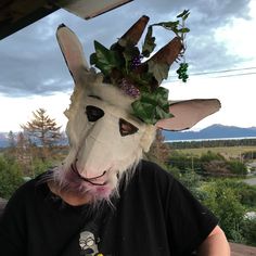 "Goat or satyr masks take 5-7 days to create and ship. They have horns, and delicate grapes and leaves, and \"wine\" stained beards. * Lightweight * Adjustable * Hand made by me, in Portugal, in a smoke free studio * Please allow two weeks for delivery. You can be The Great Goat God Pan and have some fun goofing around in this mask. This mask looks great in photo-shoots, and is so much fun to play with. You can be the life of the party in this silly mask. Whether they like it or not. LOL. The ma Novelty Mask For Costume Party And Cosplay Events, Novelty Masks For Costume Party And Cosplay Events, Fantasy Costume Mask For Cosplay, Fun Costumes For Cosplay And Costume Parties, Fun Costumes For Costume Party And Cosplay Events, Fantasy Masks And Prosthetics For Mardi Gras Cosplay, Cosplay Mask Costume Accessories For Themed Events, Cosplay Themed Costume Accessories Mask, Themed Costume Masks For Cosplay Events